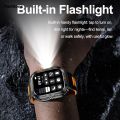 Fashions 2025 Outdoor Sports Men Smart Watch LED Flashlight IP68 Waterproof Original Heart Rate Health Smartwatch 1000Mah Battery Blue Tooth Call.