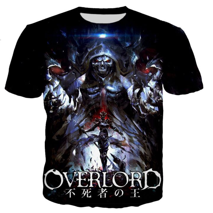 Hot T-shirt Male and Female Anime Overlord 3D Printed Round Neck T-shirt Summer Fashion Casual Harajuku Style Street Top