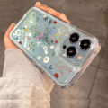 Flower Love Soft Silicone Phone Case For iPhone 16 15 14 13 12 11 Pro Max XS XR 7 8 15 Plus Transparent Shockproof Bumper Cover.