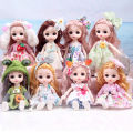 8 points multi-joint replaceable Molly Girls Doll Set 17cm Constant Tide Confused Barbie Doll Toy.