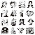 65Pcs/Sets One Piece Roronoa Zoro Luffy Black & White PVC Waterproof Stickers For Wall Guitar Luggage Laptop Note Book. 