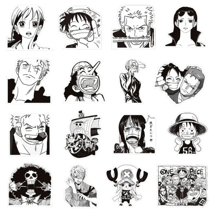 65Pcs/Sets%20One%20Piece%20Roronoa%20Zoro%20Luffy%20Black%20&%20White%20PVC%20Waterproof%20Stickers%20For%20Wall%20Guitar%20Luggage%20Laptop%20Note%20Book%20-%20Image%206