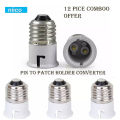 Bulb Base Socket Holder Converter (Pin To Pass)-12 PCS Combo.