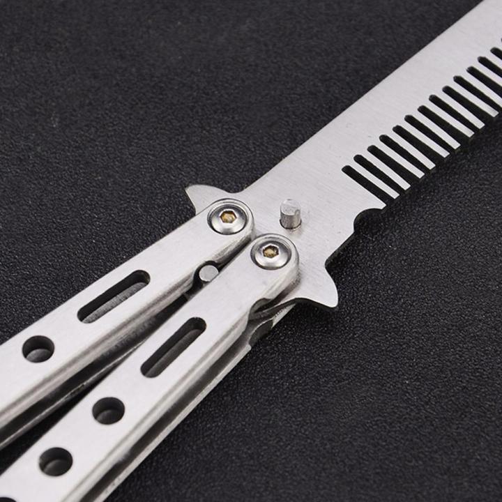 【DM bag factory Store】Butterfly Comb Stainless Folding Training Comb Blunt Tool