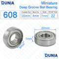 Miniature Deep Groove Ball Bearing 600 ZZ Series 608ZZ.