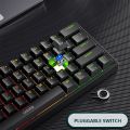 K620 Mini Gaming Mechanical Keyboard 61 Keys RGB Hotswap Type-C Wired Gaming Keyboard PBT Keycaps 60% Ergonomics Keyboards. 