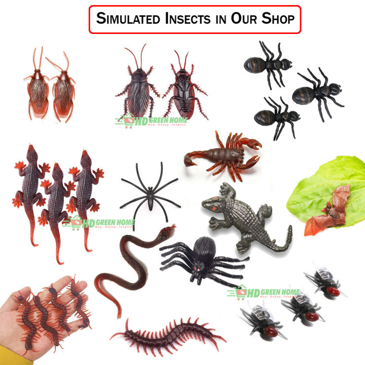 5 pcs x Simulation Plastic Ant Bat Cockroach Centipede Crocodile Lizard ...