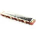 Suzuki Study-24 24 Holes Harmonica Tremolo Key of C with Cleaning Cloth Box Musical Instrument for Beginner Student. 