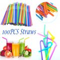 Flexible Artistic Plastic Drinking Magic Straw -100pc.