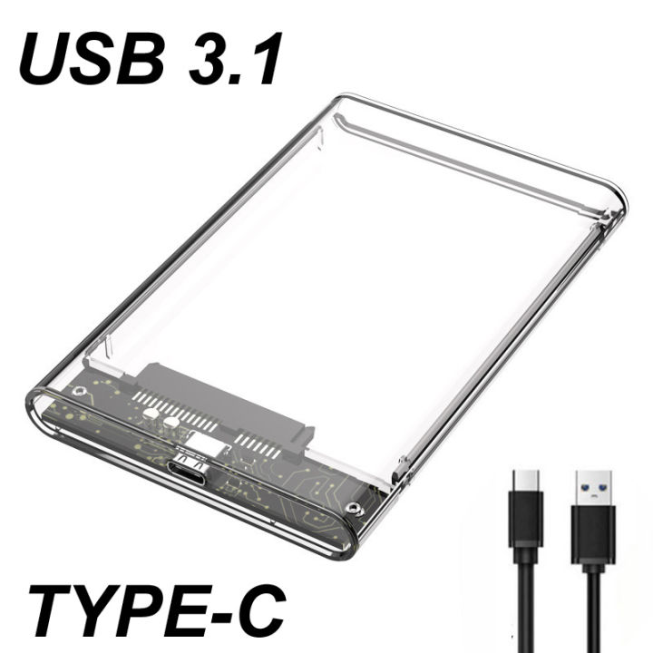 USB%20TYPE-C%202.0/3.0/3.1%20Transparent%20Tool%20Free%202.5%20Inch%20Gen2%2010/5Gbps%20SATA%20III%20External%20Hard%20Drive%20HDD%20Enclosure%20SSD%20Case%20Box%20UASP%20-%20Image%203