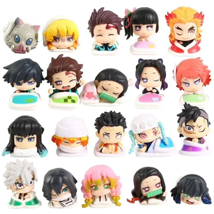5pcs/set Demon Slayer Sleeping Series Figures Toys Kamado Tanjirou Nezuko Agatsuma Zenitsu Hashibira Inosuke Tsuyuri Kanawo