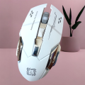 Wireless / Bluetooth Mouse Ergonomic Design Rechargeable 2.4GHz 2400DPI 6 Button Colorful Breathing Light Mouse for Gaming.