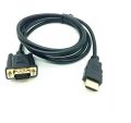 Black PVC HDMI TO VGA CABLE 1.5M, For Computer.