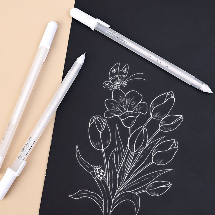 New%201/10PC%20Black%20Card%20White%20Highlight%20Marker%20Pen%20Art%20Hand-painted%20Pen%20ketch%20Pen%20for%20DIY%20Drawing%20Graffiti%20Art%20upplie%20chool%20tationery%20-%20Image%202
