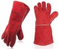 14"Leather Forge Welding Gloves Heat Resistant Wear Resistant.