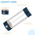 420ml Portable Hydrogen-Rich Water Generator Bottle Rechargeable Hydrogen Water Bottle Glass Cup. 