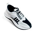 New Best Collection 2025 Comfortable Stylish & Fashionable Sports Look, Lace Up, Slip-on & Pull-on, Light Weight - White and Black Color Combination Sneaker For Men - Perfect For Any Occasion. 