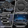 FOXBOX Man Watch LIGE Brand Creative Stainless Steel Band Scrolling Beads Quartz Watches for Men Magnetic Force Waterproof Clock. 