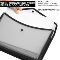 6Pcs A4 Capacity Plastic Bag File Folders Envelope Folder Stationery Storage Pouch. 