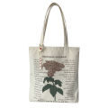 Copyright canvas bag women's single shoulder summer literature simple retro illustration flower large capacity student class bag. 