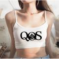 New Crop Top QOS Queen Of Spades Print Women's Elastic Cotton Camis Sleeveless Female Short Girls Tank Top Bar Women.