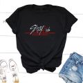 Stray Kids Maniac T Shirt Women Korean Fashion Straykids Everywhere All Around The World Tshirt Kpop Cotton Short Sleeve Tees.