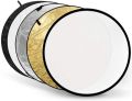 Godox 43-Inch (80cm) 5 in 1 Round Portable Collapsible Multi Disc Light Reflector for Studio and Photography - Translucent, Silver, Gold, White and Black. 