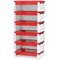 Akij Stacko-Rack-Fitfat-6 Steps - 3 Side-Red. 