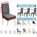 Jacquard Chair Cover for Dining Room Stretch Jacquard Dining Chair Cover Slipcover Elastic Spandex Kitchen Chair Cover. 
