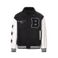 Embroidered letter varsity jacket vintage PU leather sleeve baseball jacket streetwear y2k luxury men winter jacket. 