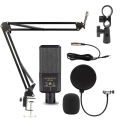 240 condenser microphone sound card set English sound card V8S live broadcast equipment F998 full set of mobile phone computer recording. 