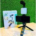 AY-49 / AY-49X Phone Vlog Tripod Vlogging Kits Live Selfie Fill Light Integration With Remote Control Microphone Led Light. 