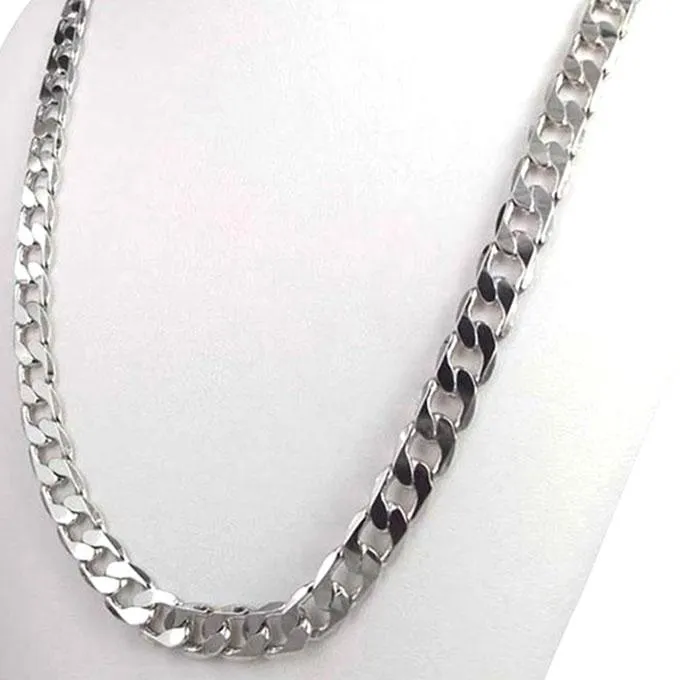 Alloy,%2018%20K%20WHITE%20Plated%20Chain%20Necklace%20For%20Men%20-%20Image%202