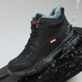 【selevn roind】 Black Leather Winter Plush Safety Work Boots For Men Waterproof Anti Nail Pressure Labor Shoes Indestructible Steel Toe Footwear. 