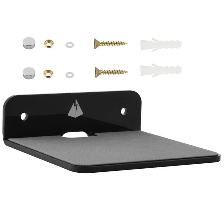 Wall Shelf Speaker Stand, Small Wall Shelf Speaker Mount for Bluetooth Speaker, Cell Phones, Toy Display Shelf (Black)