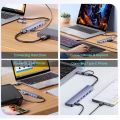 7 IN 1 USB C HUB Type C Splitter Thunderbolt 3 Docking Station Laptop Adapter With For Macbook Air M1 iPad Pro RJ45 HDMI. 