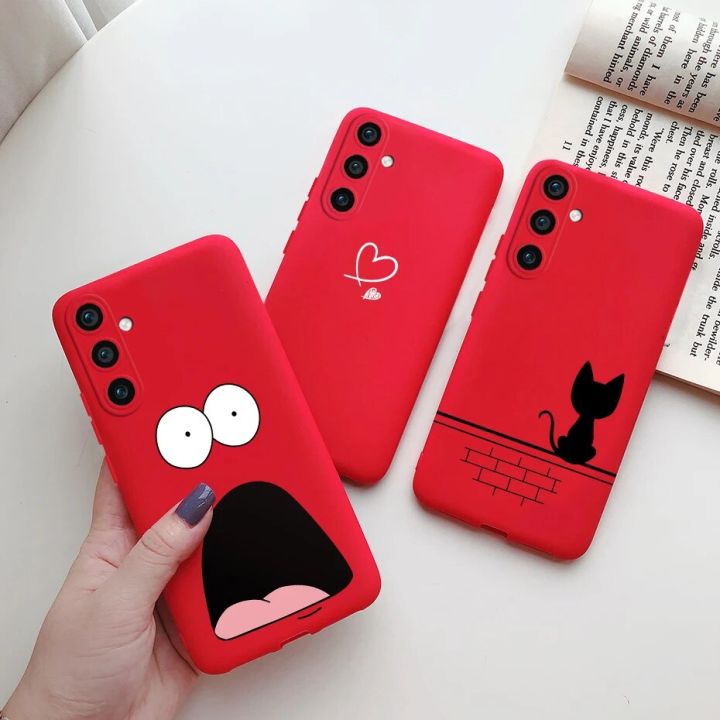 For Samsung Galaxy S23 FE 5G Matte Phone Case Cute Cat Cartoon Soft Silicone Back Cover For Samsung S23 FE S23FE S 23 FE 5G Case