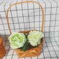 Flower Basket Woven Baskets Handwoven Crafts Elegant Flower Organizer Farmhouse Wood Storage Basket for Garden Banquet Bedroom Home Decor.