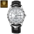 POEDAGAR Man Wristwatch Luxury Business Waterproof Luminous Date Week Men Watch For Men Quartz Clock Leather Men's Watches reloj. 
