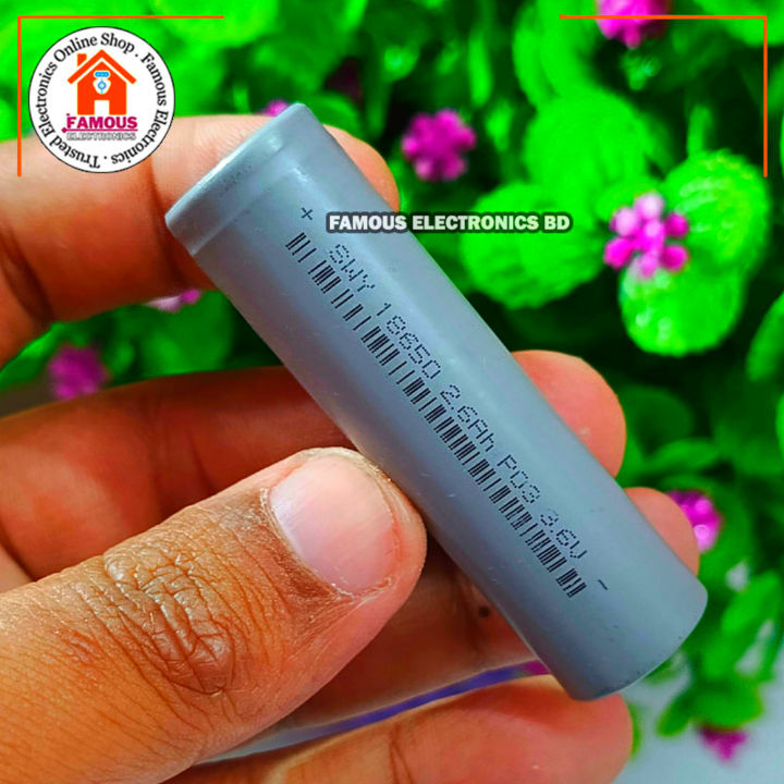 2600mAh Band New SWY 18650 3.6V Rechargeable Lithium-ion Battery