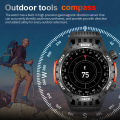 2024 Exercise Monitoring Waterproof Men Smart Watches Bluetooth Call Health Management Smartwatch Outdoor Compass LED Lighting.