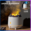 Flame humidifier 400ml ultrasonic fog volume aromatherapy machine essential oil mist eliminator with 2-color lamp.