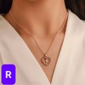 Alphabet Letters Slim Heart Love Pendant Necklace For Women, Slim Chain Necklace Locket for Girls, Name Word Necklaces For Party, Wedding, Dating, Festivals, Birthday. 