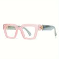 Marble Vein Square Frame Clear Lens Glasses Minimalist Fashion Computer Glasses Spectacles For Women Men. 