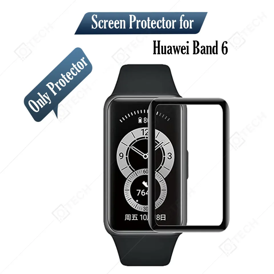 Micnos Custodia compatibile con HUAWEI Band 6 / HONOR Band 6 PC Cover con Protezione in Vetro Temperato, Protezione Totale Ultra Sottile per Custodia Protettiva -nero