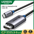 UGREEN CM556 USB-C to DisplayPort 8K Cable - 1M/2M/3M - UGREEN USB-C to DisplayPort Cable - Maximum resolution: 8K 60Hz - Material: Aluminum alloy, plastic. 