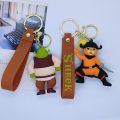 Creative cartoon figure keychain Fiona cute boots puss poor mouth donkey key chain men and women bags small pendant New.
