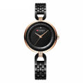 Curren 9052 Luxurious Brand Fashion Stainless Steel Wrist Watch for Women - Black. 