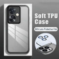 New Phone Case For OPPO Reno 11F Cover Camera Protection Semi Transparent Soft Silicone Shockproof with Lens Protector Films for OPPO Reno11 F Case.