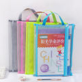 A4 double-layer transparent mesh document bag, hand zipper bag, conference information file bag, student storage bag, printing.